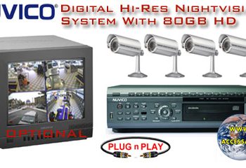 ALL DIGITAL 4 COLOR HI-RES IR NIGHTVISION CAMERA SYSTEM WITH NUVICO DVR  ***Professional Grade***