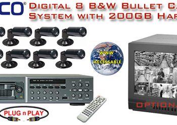 Nuvico 8BDBL250 8 B&W Bullet Camera System w/ 8 CH DVR 250GB