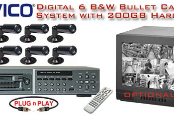 Nuvico 6BDBL250 6 B&W Bullet Camera System w/ 8 CH DVR 250GB