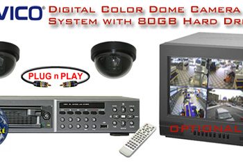 Nuvico 2CDDM80 2 Color Dome Camera System w/ 4 CH DVR 80GB