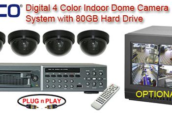 ALL DIGITAL 4 COLOR DOME CAMERA SYSTEM WITH NUVICO DIGITAL MULTIPLEXER RECORDER  ***Professional Grade***