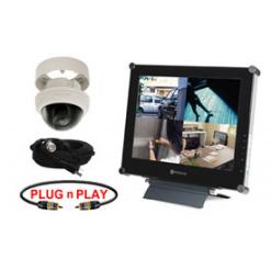 SINGLE HIGH RESOLUTION DOME CAMERA SYSTEM WITH LCD FLAT PANEL MONITOR