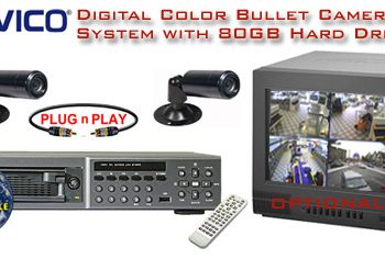 COMPLETE 2 B/W BULLET CAMERA SYSTEM WITH DIGITAL RECORDER