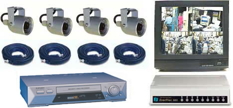 COMPLETE 4 ANALOG COLOR INFRA RED CAMERA SYSTEM W/* Samsung 960 Hour Recorder*