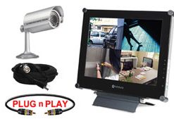 COMPLETE SINGLE CAMERA HI-RES NIGHTVISON CAMERA SYSTEM WITH LCD MONITOR