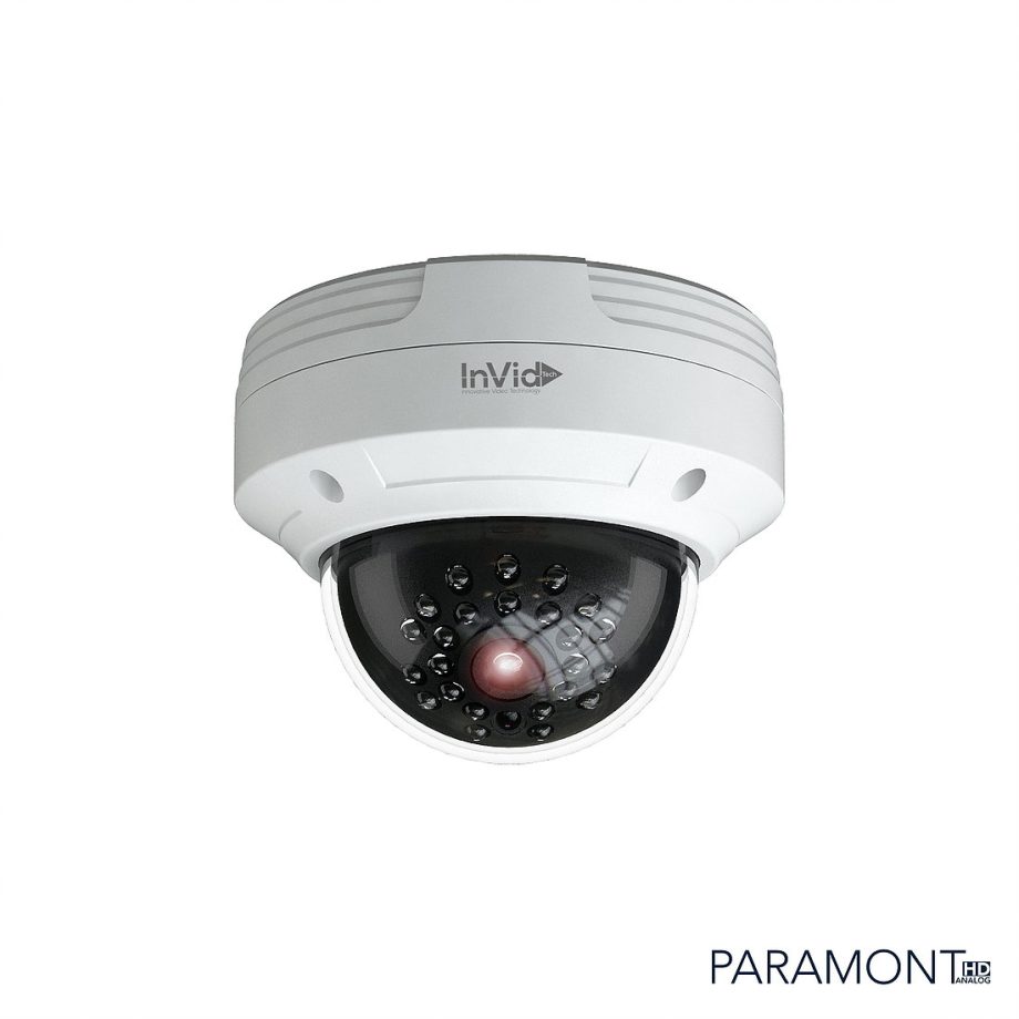 InVid PAR-C4DRIR28 4 Megapixel TVI/AHD/CVBS, IR Outdoor Vandal Dome Camera, 2.8mm, White Housing