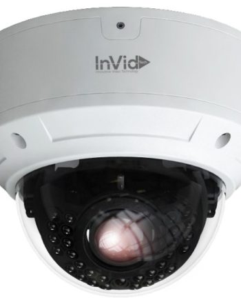 InVid PAR-P5DRIRA3312 5 Megapixel IP Plug & Play Outdoor Vandal Dome Camera, 3.3-12mm Auto-Focus Motorized, 65’ IR Range, White Housing