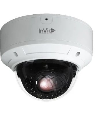 InVid PAR-P8DRIRA3312F 8 Megapixel IP Plug & Play Outdoor Network IR Vandal Dome Camera, 3.3-12mm Lens