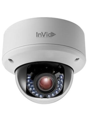 InVid ULT-P4DRIRM2812 4 Megapixel IP Plug & Play Outdoor IR Dome Camera, 2.8-12mm