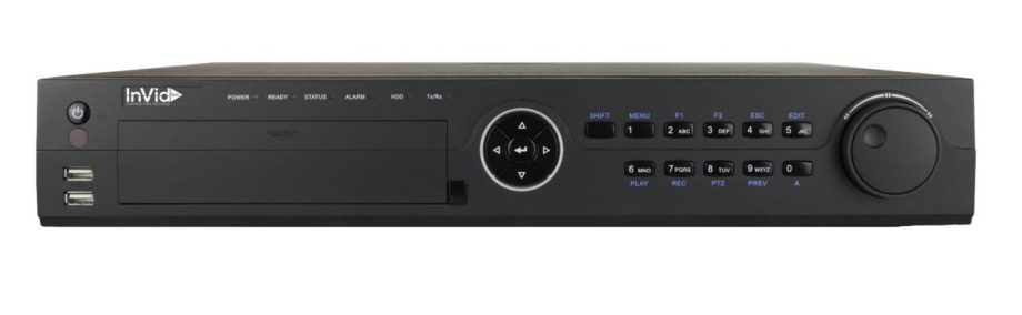 InVid UN1A-16X16L-12TB 16 Channels 4K Network Video Recorder with 16 Plug & Play Ports, 4 HD Bays, 12TB