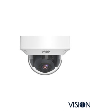 InVid VIS-P4DRXIRA2812 4 Megapixel IP Plug & Play, Outdoor Vandal Dome Camera, 2.8-12mm, White Housing