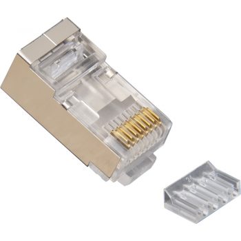 Platinum Tools 106205 RJ45 Standard Shielded 2-Piece CAT6 Connector with Liner
