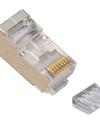 Platinum Tools 106206J RJ45 8P8C Shielded Cat6 Round Solid 3 Prong with Liner (Jar of 100)