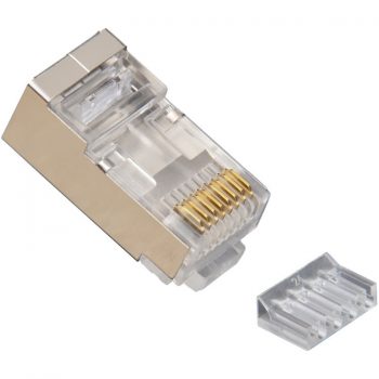 Platinum Tools 106207C RJ45 Standard Shielded 2-Piece CAT6 Connector with Liner (Clamshell of 50)