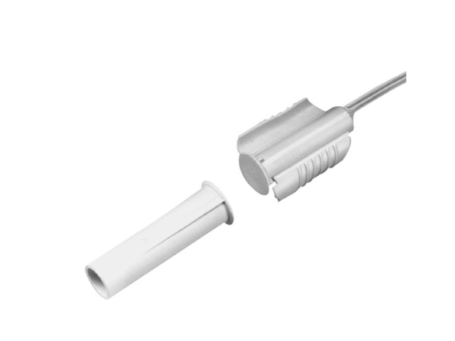 GE Security Interlogix 1275-N7 Recessed Wing Fit Contact with Wire 6.95ft Leads, 3/8” Diameter, Closed Loop, White