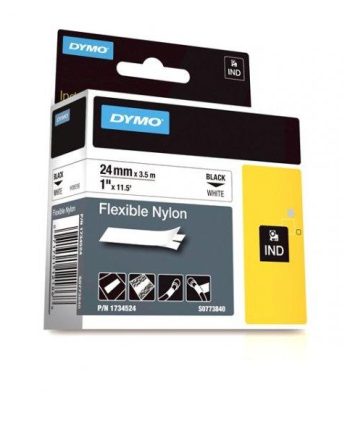 Dymo 1734524 RHINO 1″ (24mm) White Flexible Nylon Labels