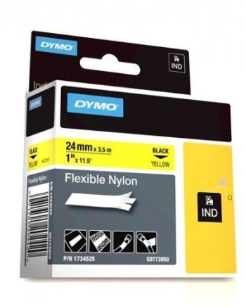 Dymo 1734525 RHINO 1″ (24mm) Yellow Flexible Nylon Labels