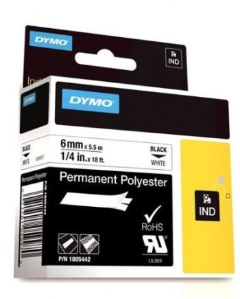 Dymo 1805442 RHINO 1/4-inch White Permanent Polyester Labels