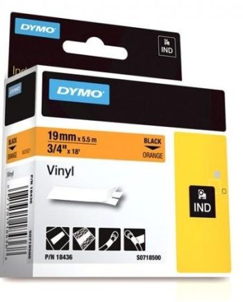 Dymo 18436 RHINO 3/4″ (19mm) Orange Vinyl Labels
