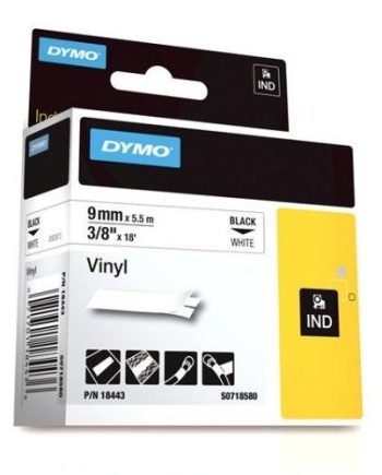 Dymo 18443 RHINO 3/8″ (9mm) White Vinyl Labels