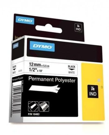 Dymo 18483 RHINO 1/2″ (12mm) White Permanent Polyester Labels