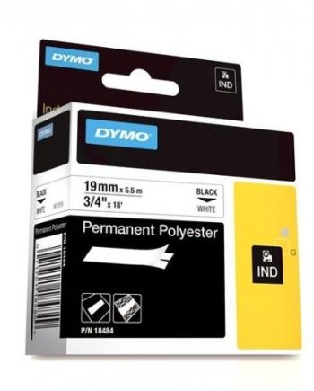 Dymo 18484 RHINO 3/4″ (19mm) White Permanent Polyester Labels