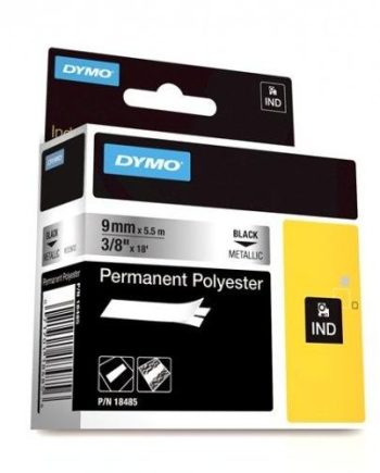 Dymo 18485 RHINO 3/8″ (9mm) Metallized Permanent Polyester Labels