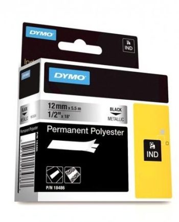 Dymo 18486 RHINO 1/2″ (12mm) Metallized Permanent Polyester Labels