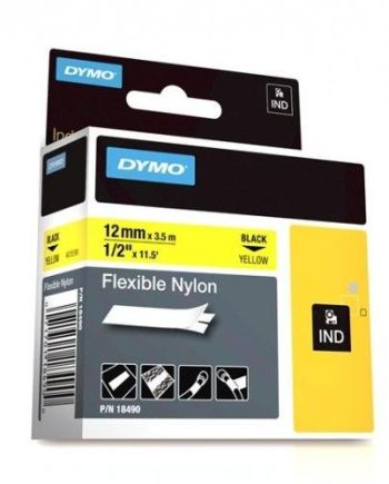 Dymo 18490 RHINO 1/2″ (12mm) Yellow Flexible Nylon Labels