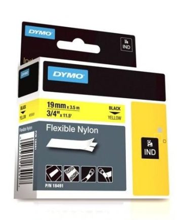 Dymo 18491 RHINO 3/4″ (19mm) Yellow Flexible Nylon Labels