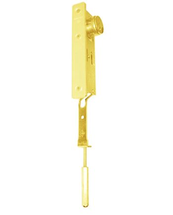 Adams Rite 1877-605 Cylinder-Operated Flushbolt with Armored Faceplate for Wood Doors in Bright Brass