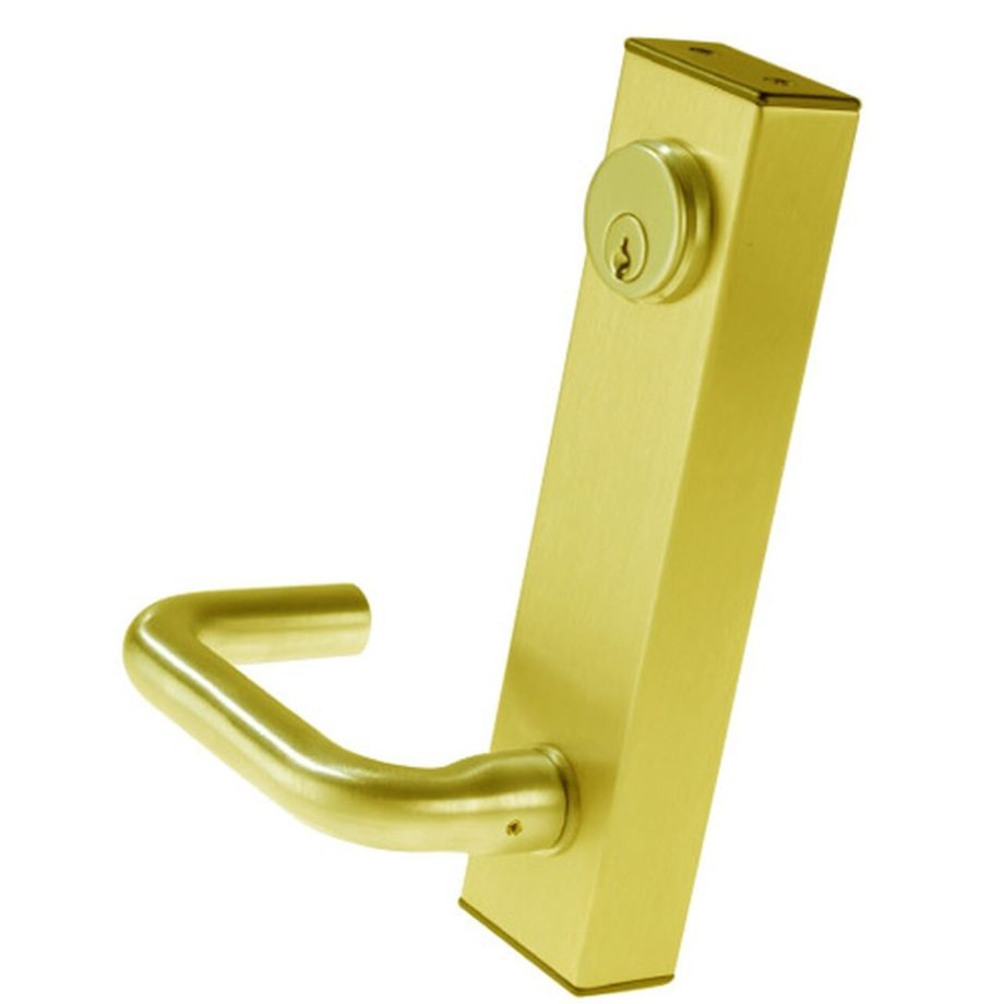 Adams Rite 3080-02-0-3U-00-03 Fail-Secure Standard Entry Trim with Square Lever Handle in Bright Brass