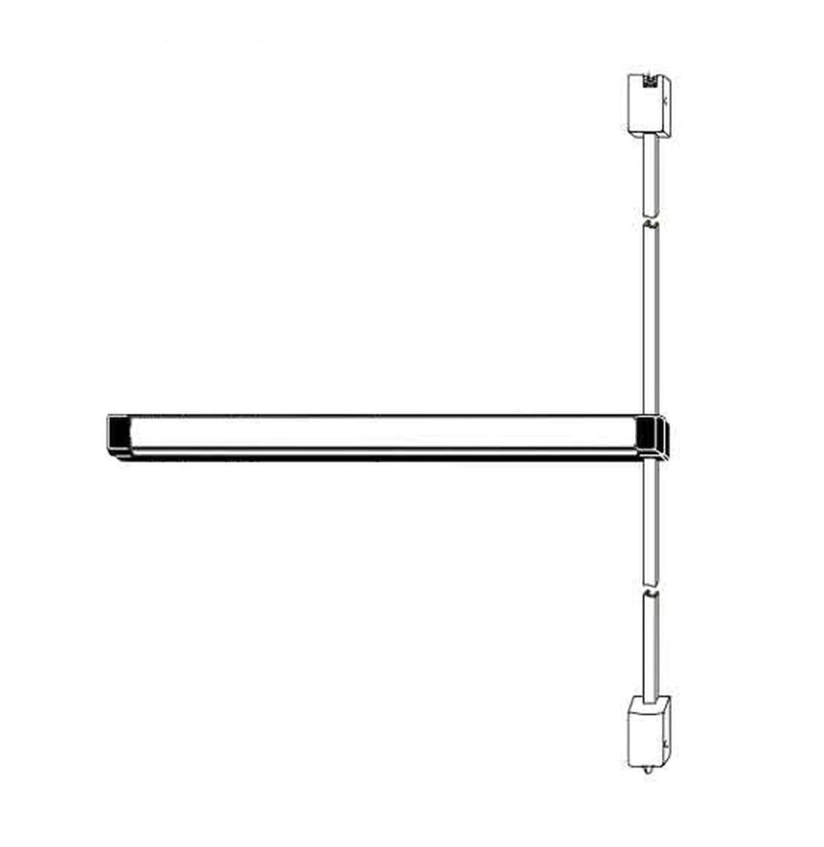 Adams Rite 3100LRM36-US32D Fire-Rated Surface Vertical Rod Exit Device in Satin Stainless