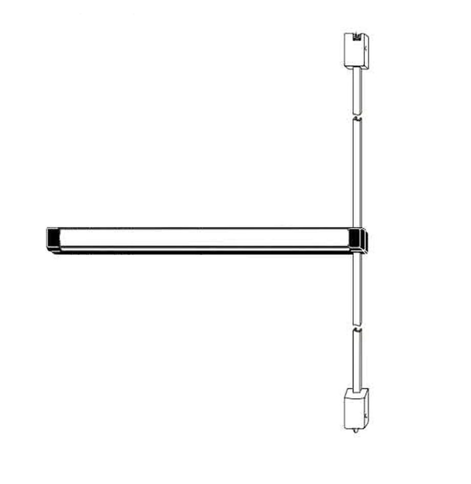 Adams Rite 3100M36-US32D Fire-Rated Surface Vertical Rod Exit Device in Satin Stainless