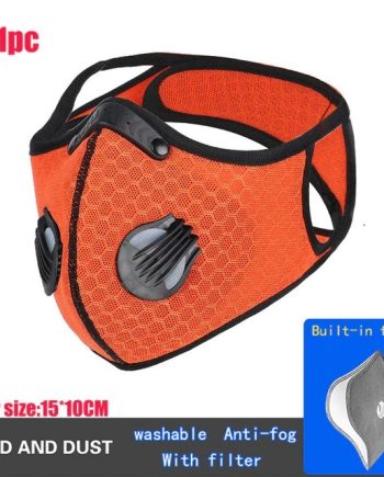 5-Layer Activated Carbon Nylon Cycling Face Mask, Orange