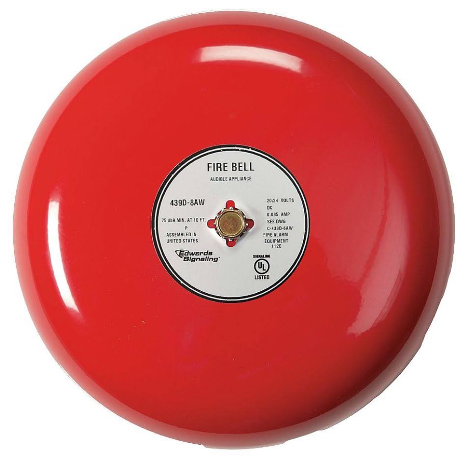 GE Security Interlogix 439D-8AW-R Fire Alarm Bell, 8″, Hazardous Location, 24VDC, Red