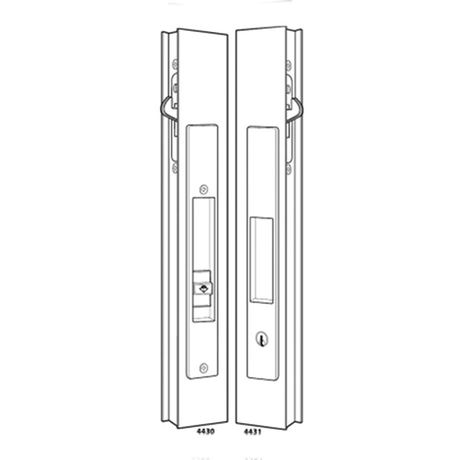 Adams Rite 4430-00-00-IB Flush Locksets for Sliding Doors without Cylinder Including Deadlock