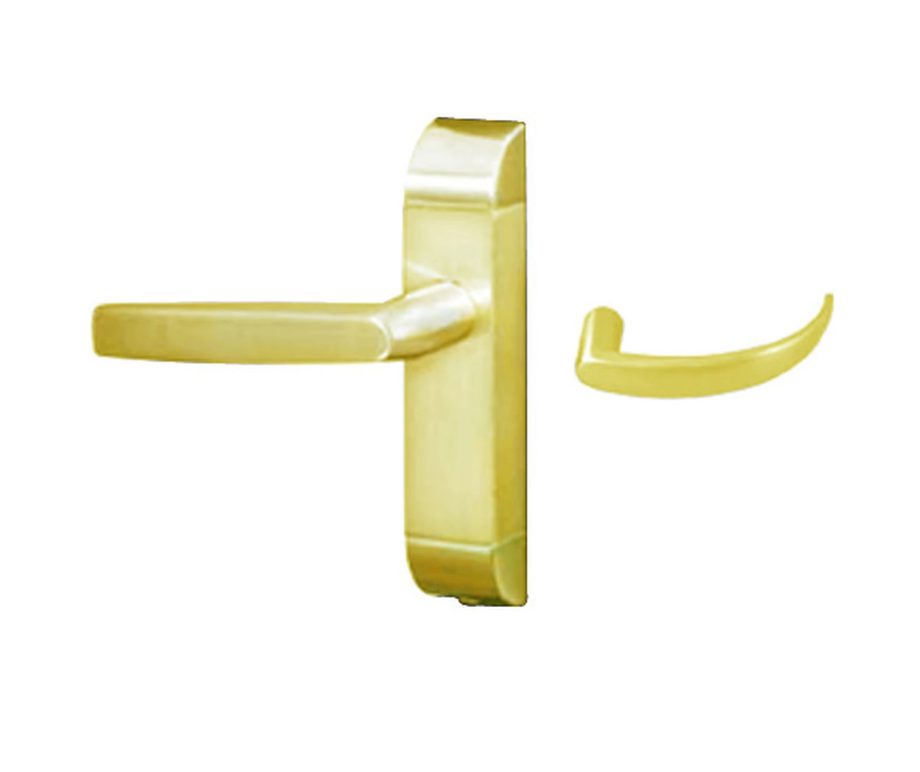 Adams Rite 4600-01-511-03 Curve Deadlatch Handles for 2190 and 2290 Series Locksets in Bright Brass