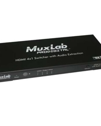 Muxlab 500430 HDMI 4X1 Switcher with Audio Extraction, UHD-4K