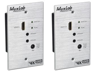 MuxLab 500451-WP-RX UHD-4K HDMI Wall-Plate Receiver, HDBT Lite
