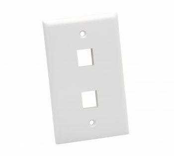 Platinum Tools 602WH-25 Standard 2-Port Wall Plate, White, 25-Pack