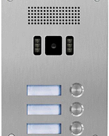 Alpha 7103-IP 3 Button Rock Inox IP Panel Use with Ce-7600 Flush Box Or with 7870/Inox Surface Box