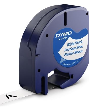 Dymo 91331 RHINO LT Plastic Labels 1/2″ Black/White