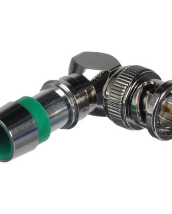 West Penn 99-9110601 Right Angle BNC Male Compression Connector for RG-6 Coax, Green