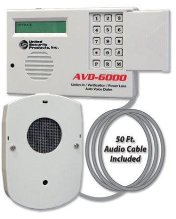 United Security Products AVD-6000 Auto Voice Dialer w/Verification Speaker, 50′ cable, PLS, PRS and Low Batt indicator