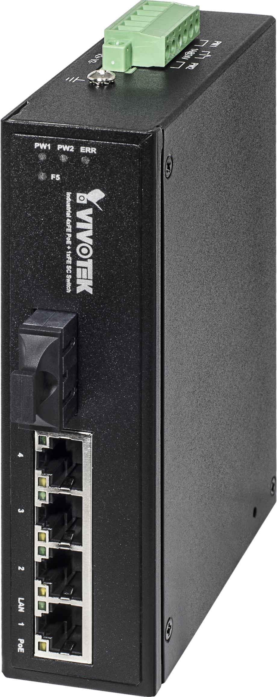Vivotek AW-IHT-0502 Industrial 4xFE POE + 1xFE SC Single-Mode Switch