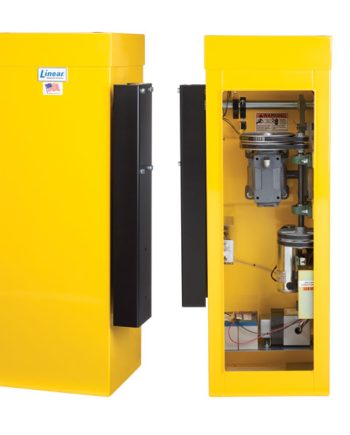 Linear BGUS-D-14-211-YS 1/2 HP Barrier Gate with Counter Balanced Arm and Battery Backup (Yellow)