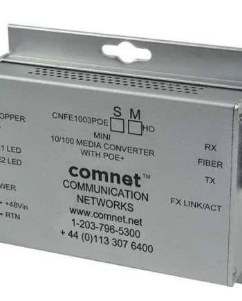 Comnet CNFE1002APOES/M 10/100 Mbps Ethernet 2 Port Media Converter with PoE+