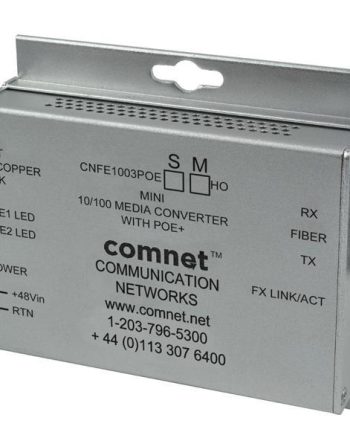 Comnet CNFE1005POESHO/M 10/100 Mbps Ethernet 2 Port Media Converter with PoE+