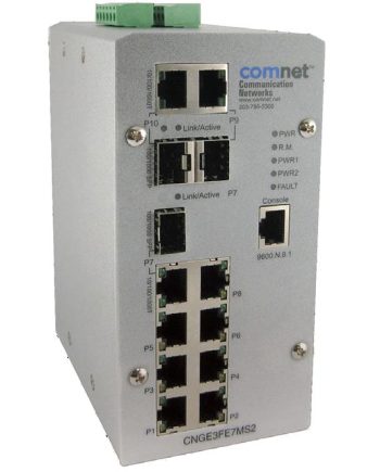 Comnet CNGE3FE7MS2 Hardened 3 Port 1000Mbps + 7 Port 100Mbps Managed Switch